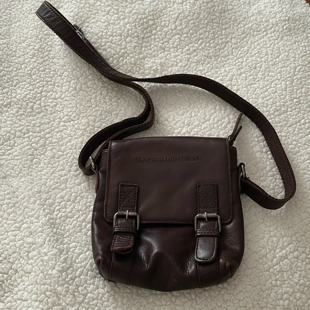 The Chesterfield Brand dark brown leather crossbody bag